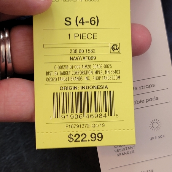 All in Motion Tie back Bralette bikini top Navy Size S - Picture 8 of 10